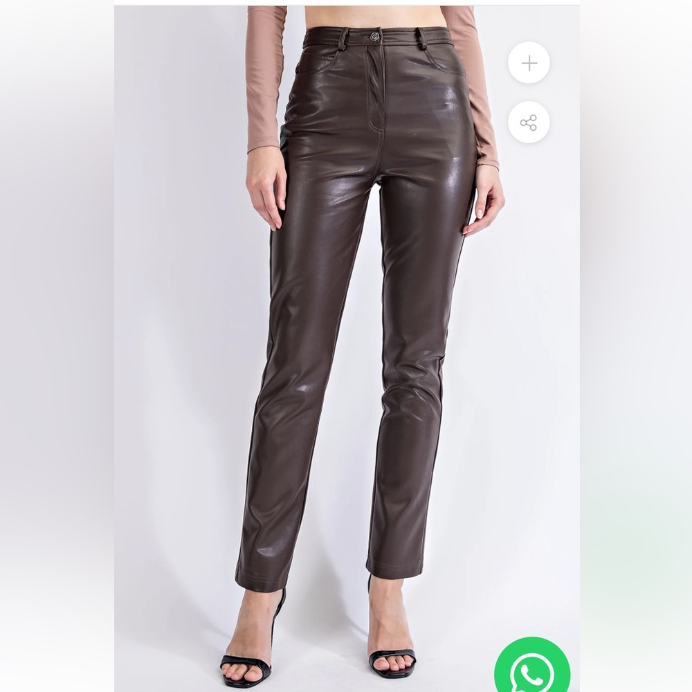 Chocolate leather brown pants